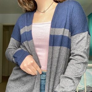 Gap grey and black color block cardigan
